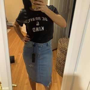 NWT Lala Antony high rise jean skirt